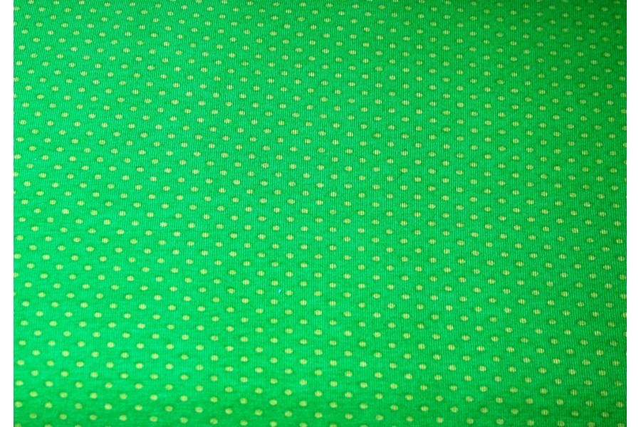 10cm Jerseydots Gelbgrün auf Grün  (Grundpreis €16,00/m)